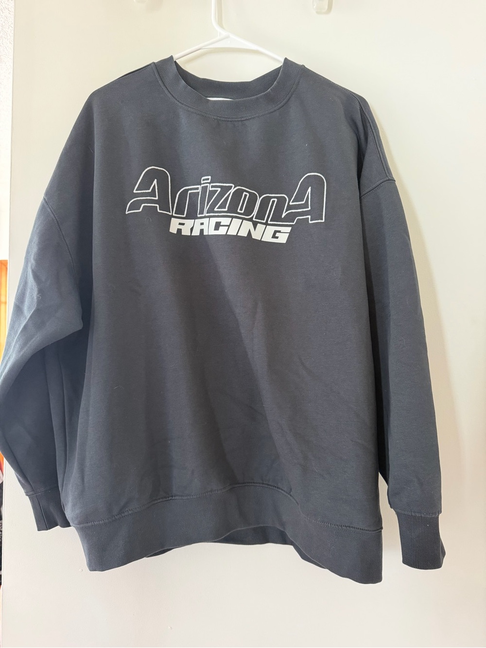 Primark Dark Gray Crewneck Sweatshirt with White Arizona Racing Logo